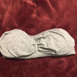 Gray bandeau runched bra